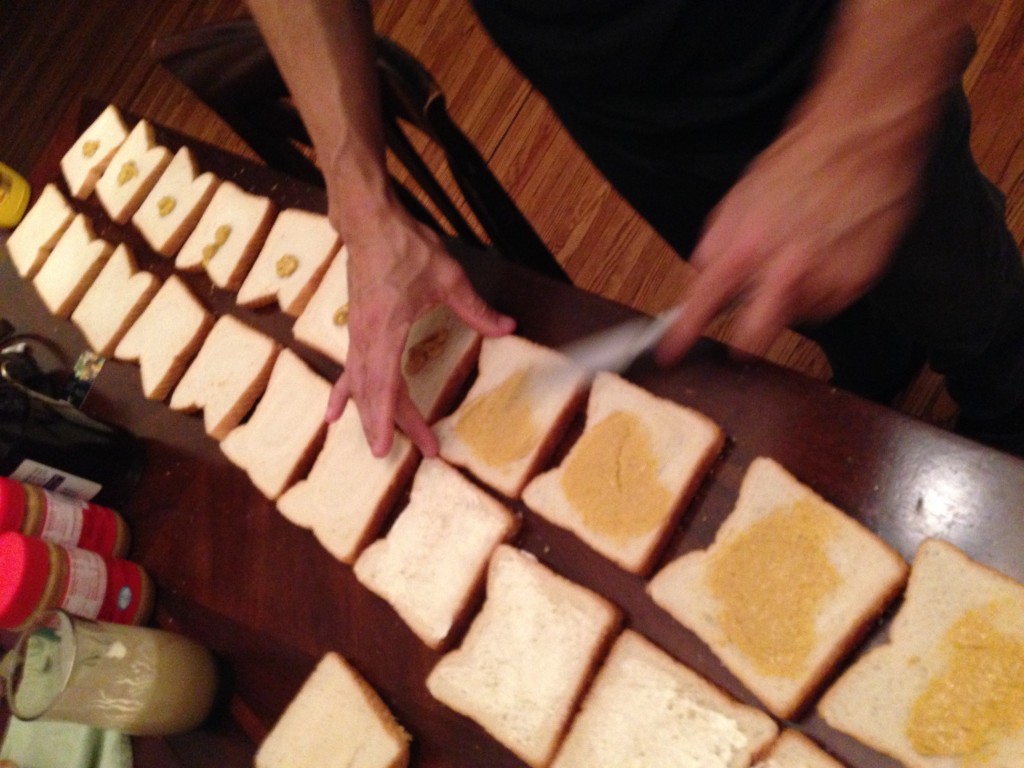 my lovely Trae making sandwiches for Ferguson folks...