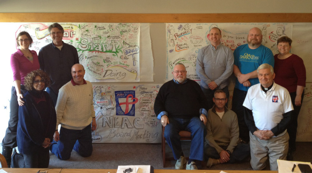 Me with the National Episcopal Aids Coalition Board after illustrating their retreat